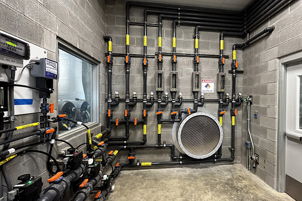 Chlorinator room at NRV Regional Water Authority's water treatment plant.