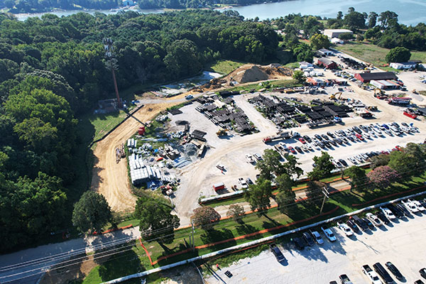 Construction on Hampton Roads Sanitation District facility.